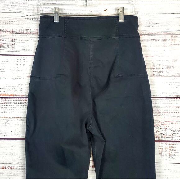 Zara Basic Black Casual Relaxed Fit Pants with Silver Buttons Size Small - Picture 9 of 12